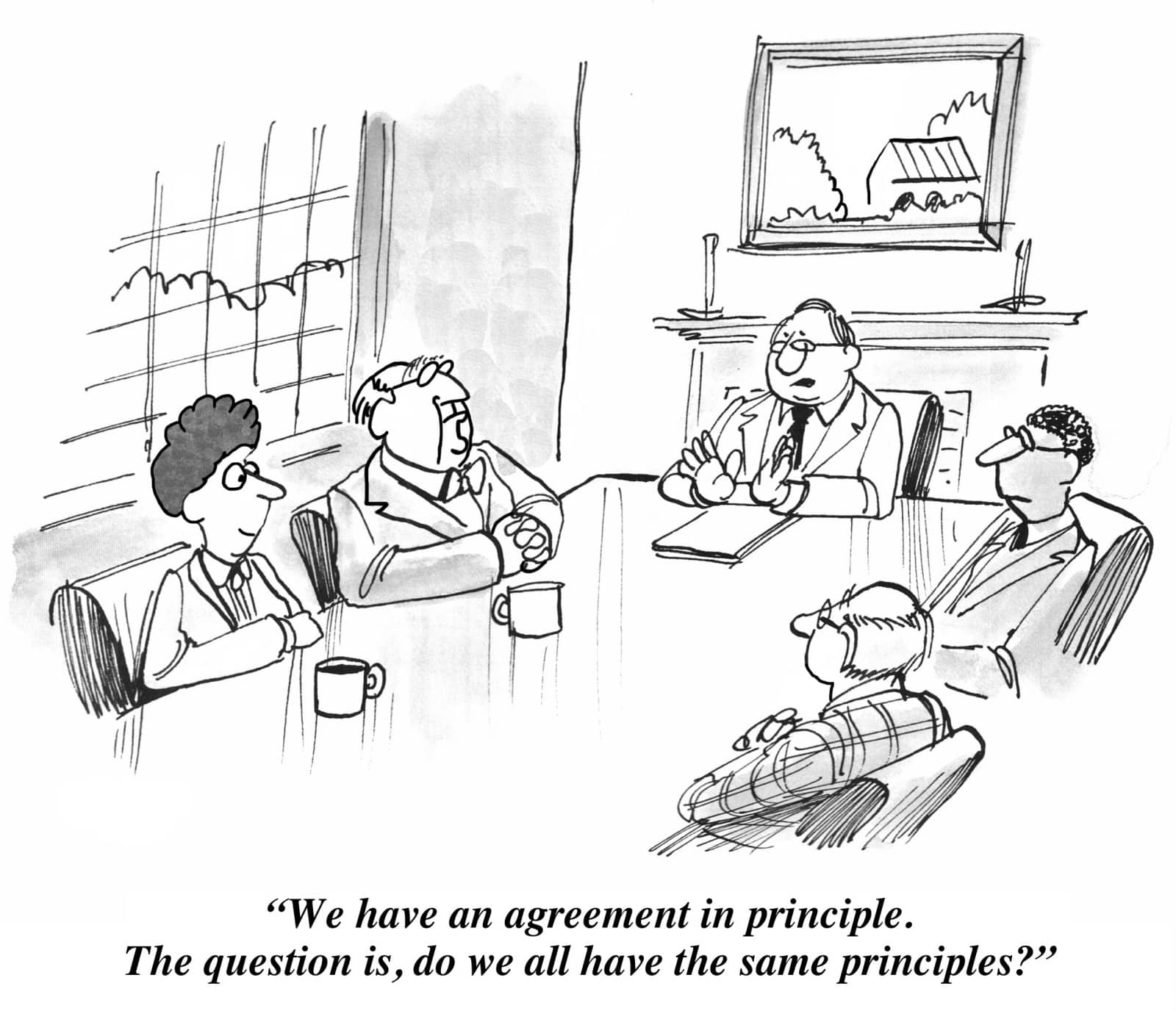 Agreement In Principle If Same Principles Cartoon