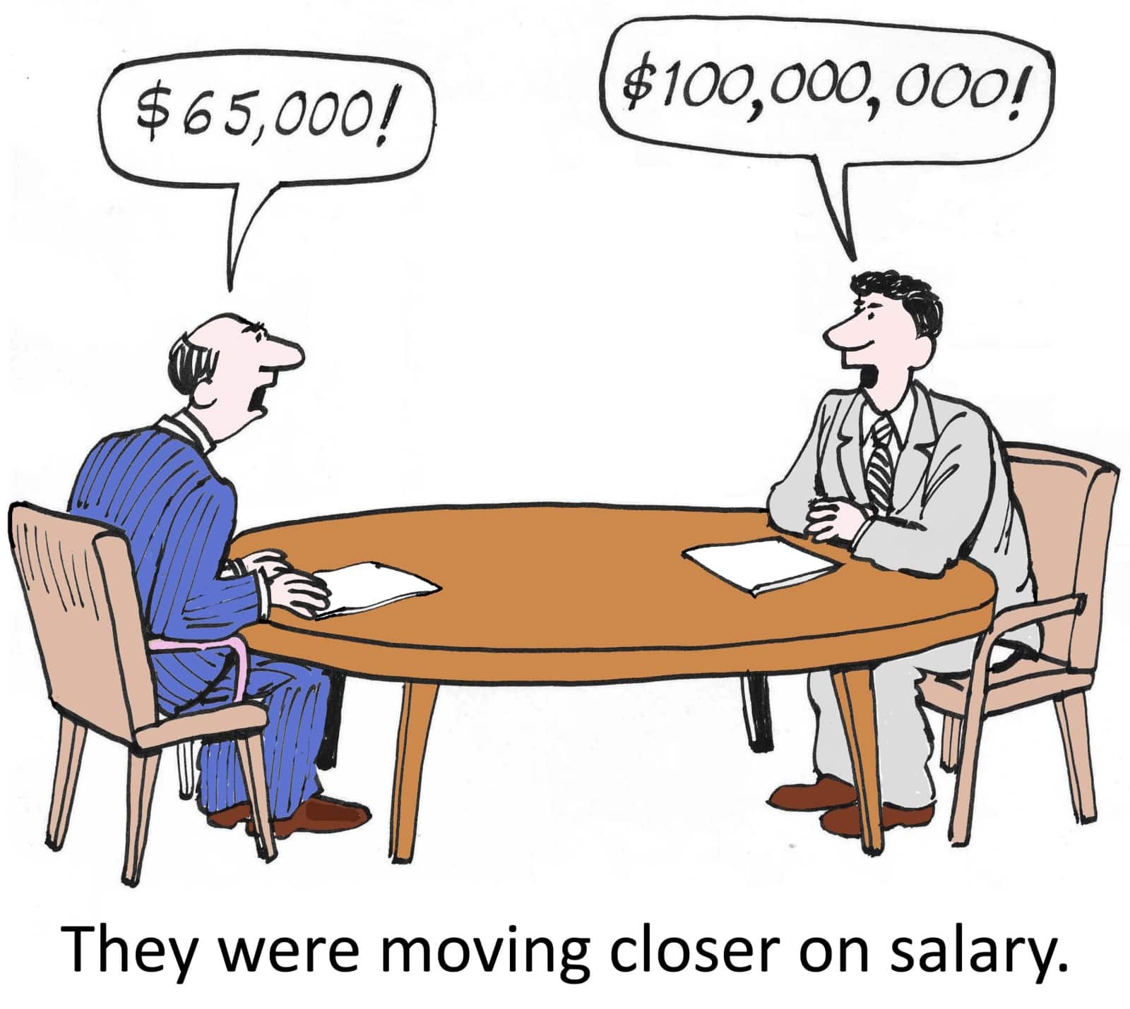 Moving Closer On Salary Cartoon