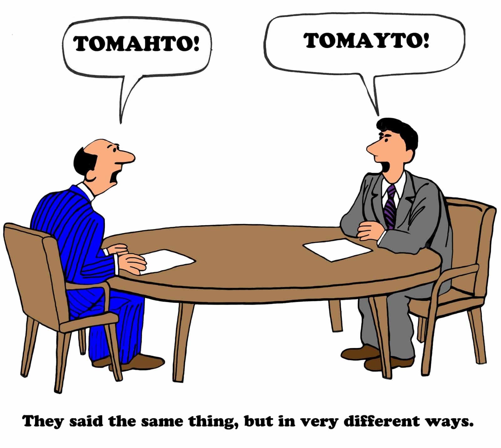 Saying Same Thing In Different Ways Cartoon